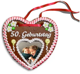 Personalisiertes Lebkuchenherz 50. Geburtstag