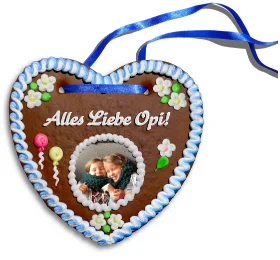 Personalisiertes Lebkuchenherz Alles Liebe Opi!