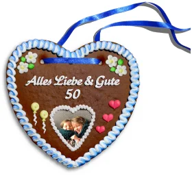 Personalisiertes Lebkuchenherz Alles Liebe & Gute 50