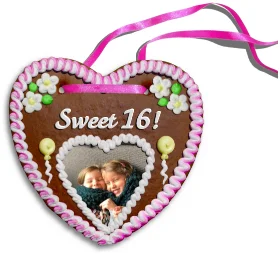 Personalisiertes Lebkuchenherz Sweet 16!
