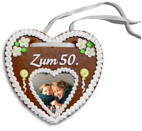 Personalisiertes Lebkuchenherz Zum 50.