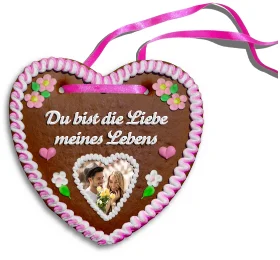 Personalisiertes Lebkuchenherz Du bist die Liebe meines Lebens