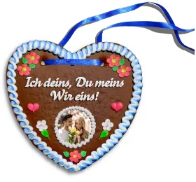 Personalisiertes Lebkuchenherz Ich deins, Du meins. Wir eins!