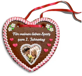 Personalisiertes Lebkuchenherz Für meinen lieben Spatz zum 1. Jahrestag