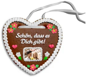 Personalisiertes Lebkuchenherz Schön, dass es Dich gibt!